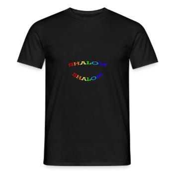 SHALOM ARC-EN-CIEL - 2 COURBES - T-shirt homme - noir - Devant - AI Model Male 178 light (178cm)