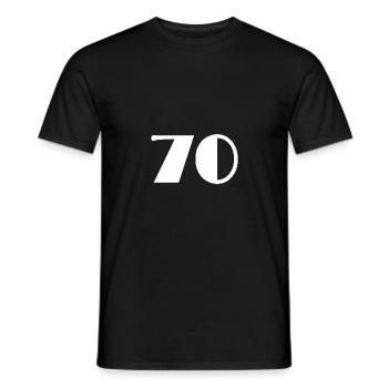 70. 70 YEARS. 70TH ANNIVERSARY. BIRTHDAY 70 YEARS. - Men's T-Shirt - black - Front - AI Model Male 178 light (178cm)