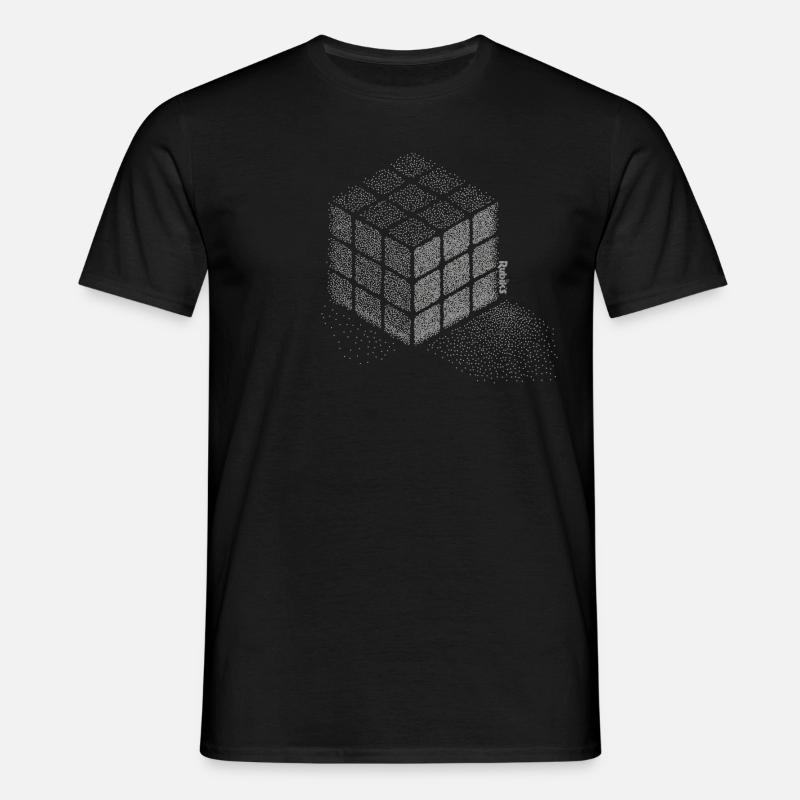 Rubik's Cube Stippling Dotted Cube - T-shirt til herrer - sort