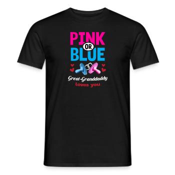 Pink or Blue Great-Granddaddy Loves You Gender - Men's T-Shirt - black - Front - AI Model Male 178 light (178cm)