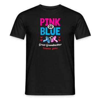 Pink or Blue Great-Grandmother Loves You Gender - Men's T-Shirt - black - Front - AI Model Male 178 light (178cm)