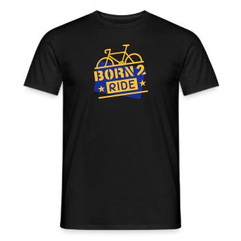 Born 2 Ride (bicycle) - Men's T-Shirt - black - Front - AI Model Male 178 light (178cm)