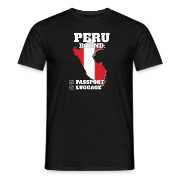 Peru Bound Country Travel Peruvian Flag Vacation - Men's T-Shirt - black - Front - AI Model Male 178 light (178cm)