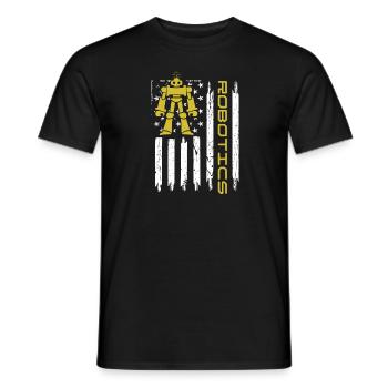 Robotics USA 4th Of July Droid Builder American Fl - Men's T-Shirt - black - Front - AI Model Male 178 light (178cm)