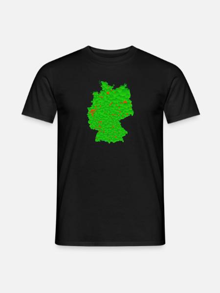 Bundesländer Deutschland Karte mit großen Städten - Männer T-Shirt - Schwarz