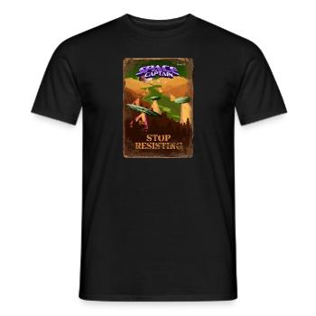 Retro style Magazine Cover SpaceCaptain Issue 3 - Men's T-Shirt - black - Front - AI Model Male 178 light (178cm)