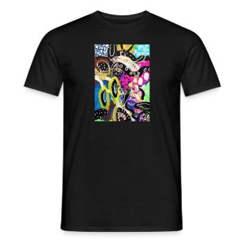 Abstract Chaos #17 original painting Design - Männer T-Shirt - Schwarz - Vorne - AI Model Male 178 light (178cm)