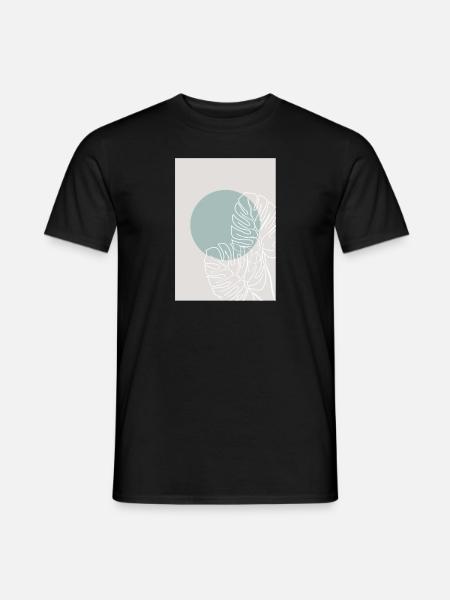 MONSTERA LINE-ART - Men's T-Shirt - black