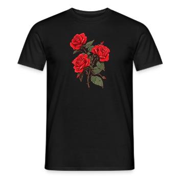 3 Rote Rosen Vintage Cool Floral Flowers Lover Wortspiel - Männer T-Shirt - Schwarz - Vorne - AI Model Male 178 light (178cm)