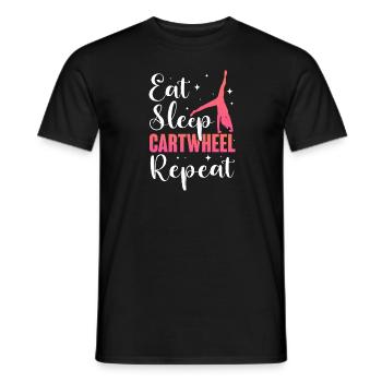 Manger Dormir Roue de charrette Répéter - T-shirt homme - noir - Devant - AI Model Male 178 light (178cm)