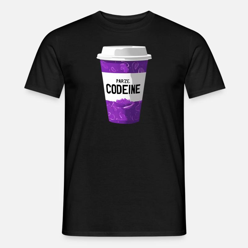 Codeine – Stylischer Becher in Lila-Optik - Männer T-Shirt - Schwarz