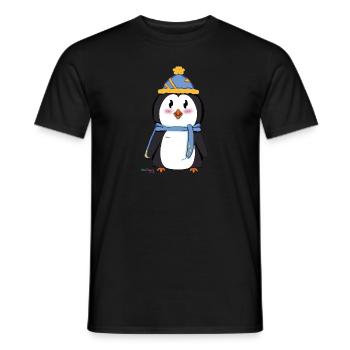Süßer Winter Pinguin - Männer T-Shirt - Schwarz - Vorne - AI Model Male 178 light (178cm)