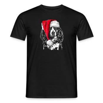 Santa KOOIKERHONDJE Chiens de Noël Wilsigns - T-shirt homme - noir - Devant - AI Model Male 178 light (178cm)