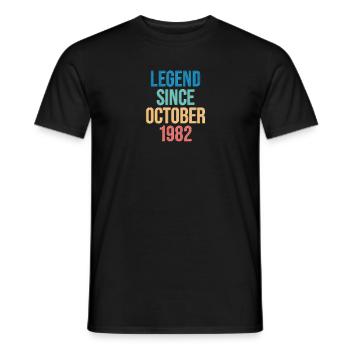 October 1982 - 40th birthday gift. Legend. - Men's T-Shirt - black - Front - AI Model Male 178 light (178cm)