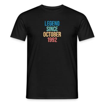 Oktober 1992 - 30. Geburtstag Geschenk. Legende. - Männer T-Shirt - Schwarz - Vorne - AI Model Male 178 light (178cm)