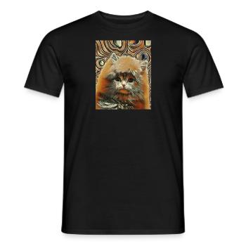Bébés animaux mignons et moelleux - chat - T-shirt homme - noir - Devant - AI Model Male 178 light (178cm)