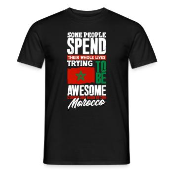 Maroc Maroc Maroc Flag Citation amusante - T-shirt homme - noir - Devant - AI Model Male 178 light (178cm)