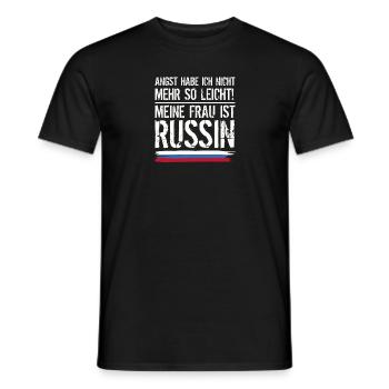 Meine frau ist russin Geschenk Russland - Männer T-Shirt - Schwarz - Vorne - AI Model Male 178 light (178cm)