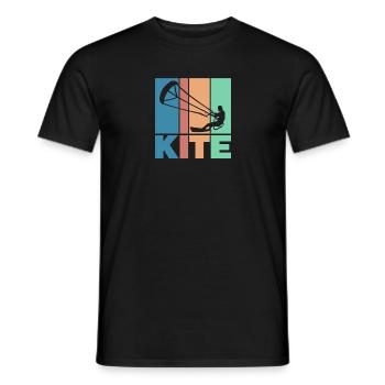 Kite silhouette cadeau de kitesurf vagues surf - T-shirt homme - noir - Devant - AI Model Male 178 light (178cm)