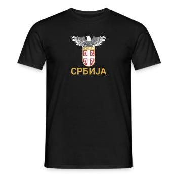 Adler Wappen kyrillisch Serbia Wappen Jugoslawien - Männer T-Shirt - Schwarz - Vorne - AI Model Male 178 light (178cm)