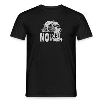 No Coffee No Workee Coffee Cat - Men's T-Shirt - black - Front - AI Model Male 178 light (178cm)
