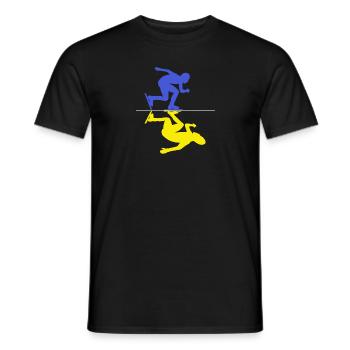 eisläufer shorttrack eisschnelllauf schlittschuh - Männer T-Shirt - Schwarz - Vorne - AI Model Male 178 light (178cm)