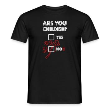 Bist du kindisch | Haus, lustige Sprüche - Männer T-Shirt - Schwarz - Vorne - AI Model Male 178 light (178cm)