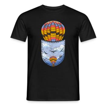 Balloon Chest Bag Balloonist Hot Air Balloon - Men's T-Shirt - black - Front - AI Model Male 178 light (178cm)