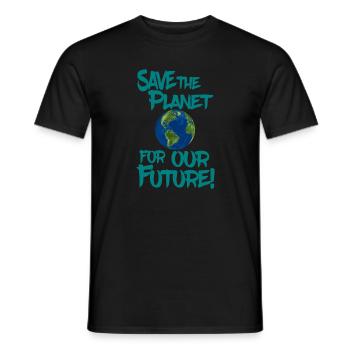 Save the planet for our future! - Männer T-Shirt - Schwarz - Vorne - AI Model Male 178 light (178cm)