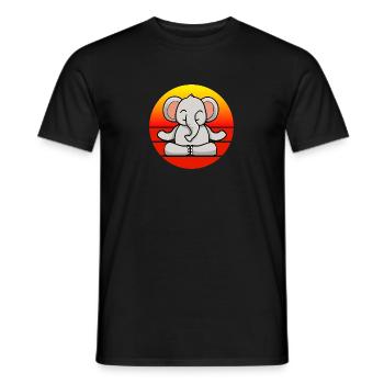Yoga Elefant, Meditation Yoga für Kinder und - Männer T-Shirt - Schwarz - Vorne - AI Model Male 178 light (178cm)