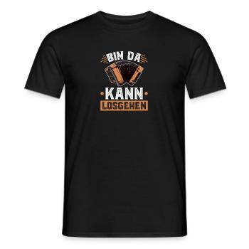 Bin Da Kann Losgehen, Steirische Harmonika - Männer T-Shirt - Schwarz - Vorne - AI Model Male 178 light (178cm)