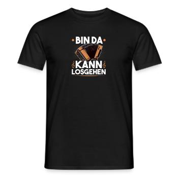Bin Da Kann Losgehen, Steirische Harmonika - Männer T-Shirt - Schwarz - Vorne - AI Model Male 178 light (178cm)