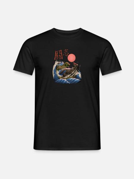 Kanagawa Japan Dinosaur Gift Kaiju - Men's T-Shirt - black