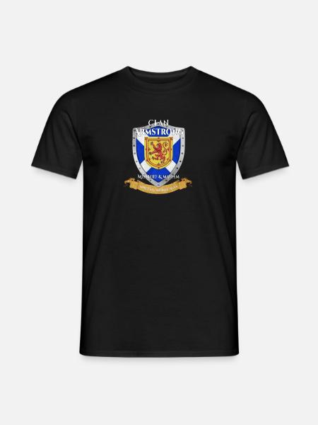 Armstrong Schotse Familie Clan Schotland Shield - Heren T-shirt - zwart