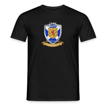 Boyd Scottish Family Clan Scotland Shield - Men's T-Shirt - black - Front - AI Model Male 178 light (178cm)