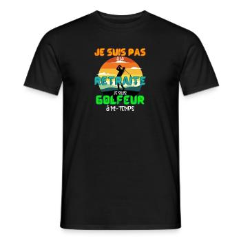 Cadeau Humour Golf Retraite Homme Golfeur - T-shirt homme - noir - Devant - AI Model Male 178 light (178cm)