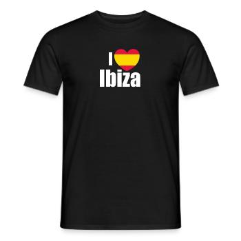 J’adore la grande ville insulaire d’Ibiza en Espagne - T-shirt homme - noir - Devant - AI Model Male 178 light (178cm)