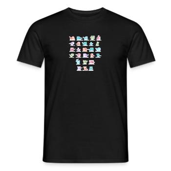 Dinosaur alphabet from A to Z - Men's T-Shirt - black - Front - AI Model Male 178 light (178cm)