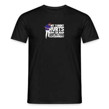 Mein Bauch tut weh und ich bin wütend auf die Regierung - - Männer T-Shirt - Schwarz - Vorne - AI Model Male 178 light (178cm)