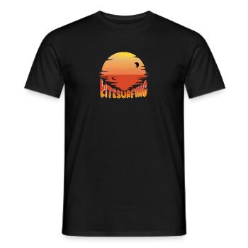 Kitesurf au coucher du soleil Sports nautiques - T-shirt homme - noir - Devant - AI Model Male 178 light (178cm)