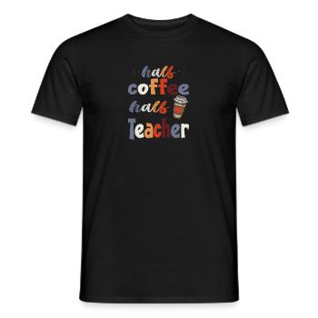 Moitié café moitié infirmière pour les infirmières accros au café - T-shirt homme - noir - Devant - AI Model Male 178 light (178cm)