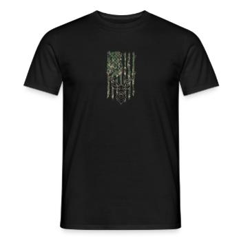 Silhouette d’un cerf avec camouflage américain - T-shirt homme - noir - Devant - AI Model Male 178 light (178cm)