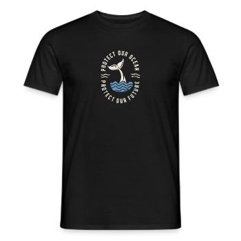 Protect our ocean Protect our future - - Men's T-Shirt - black - Front - AI Model Male 178 light (178cm)