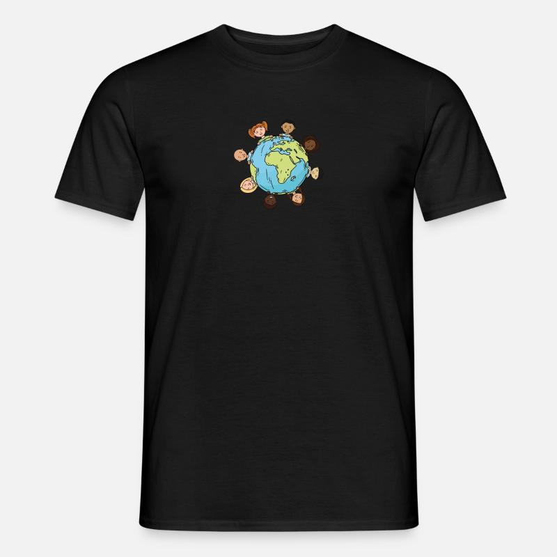 Erde mit Kindern - Umwelt - Männer T-Shirt - Schwarz