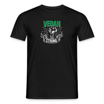 Vegane Starke Fitness - Männer T-Shirt - Schwarz - Vorne - AI Model Male 178 light (178cm)