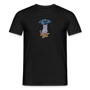 J’adore mon sauvetage Bleu Russe - Bleu Russe - T-shirt homme - noir - Devant - AI Model Male 178 light (178cm)