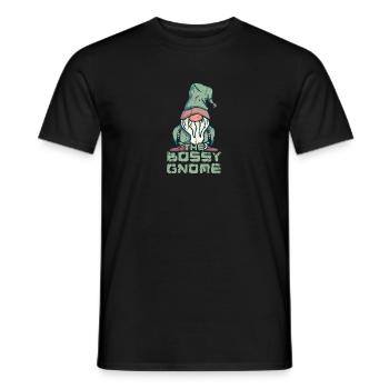 The bossy gnome - fall - Men's T-Shirt - black - Front - AI Model Male 178 light (178cm)
