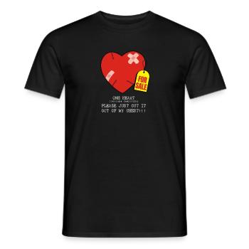 Vente | Une condition terrible du cœur - S’il vous plaît j - T-shirt homme - noir - Devant - AI Model Male 178 light (178cm)