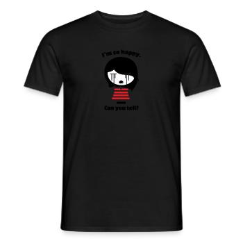 Je suis si heureux... pouvez-vous le dire? | Vêtements Emo pour filles |e - T-shirt homme - noir - Devant - AI Model Male 178 light (178cm)