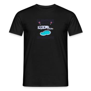 Glamping because therapy is quite expensive and - Men's T-Shirt - black - Front - AI Model Male 178 light (178cm)